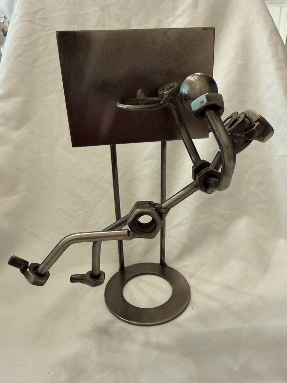 Industrial Metal basketball Sculpture - Gray Metal Home Accent